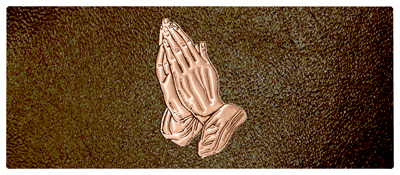 DNSEMP-L-516-BZ-SH-BR Bronze Praying Hands Shimmer Brown